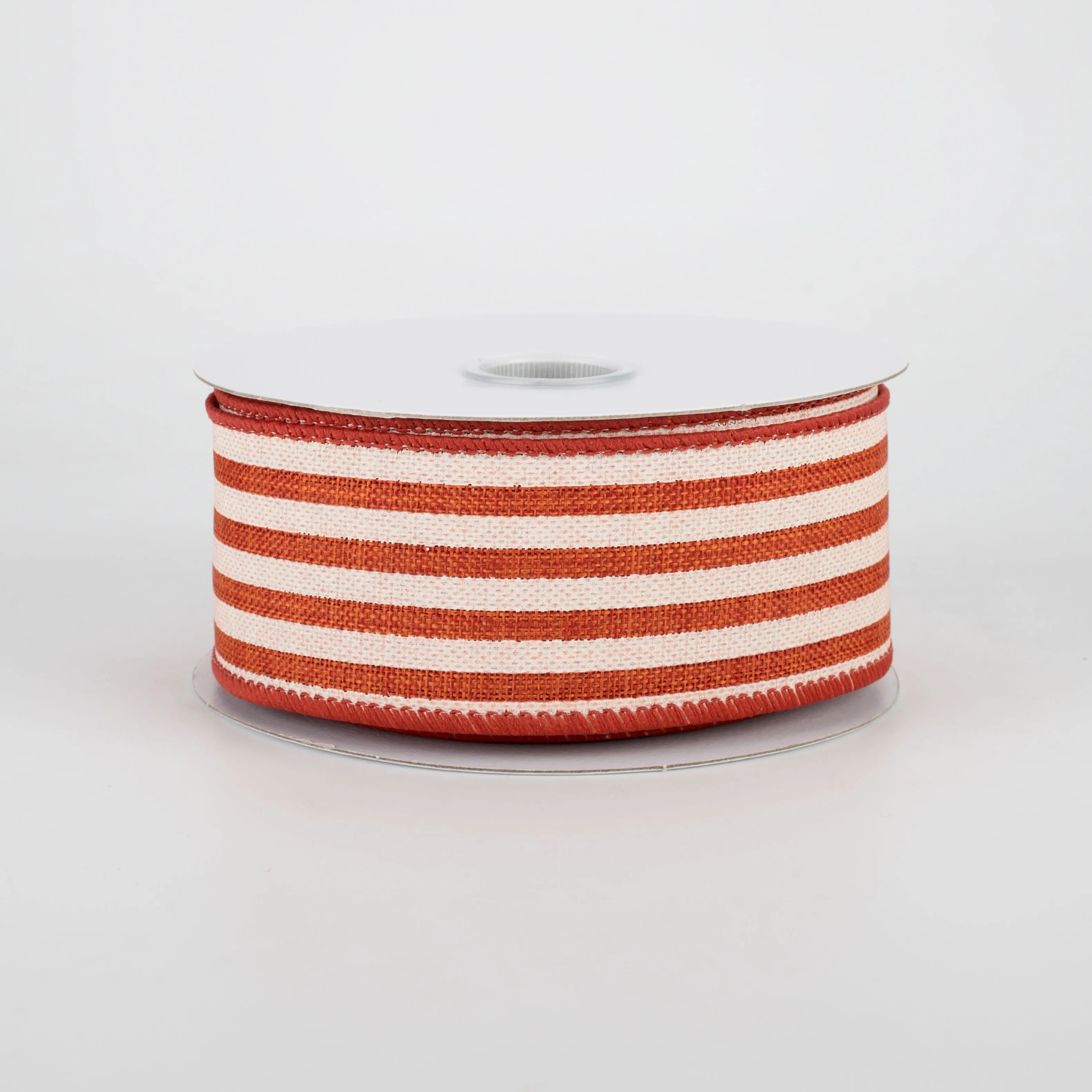 1.5" Cabana Stripes Ribbon: Orange & Ivory (10 Yards)