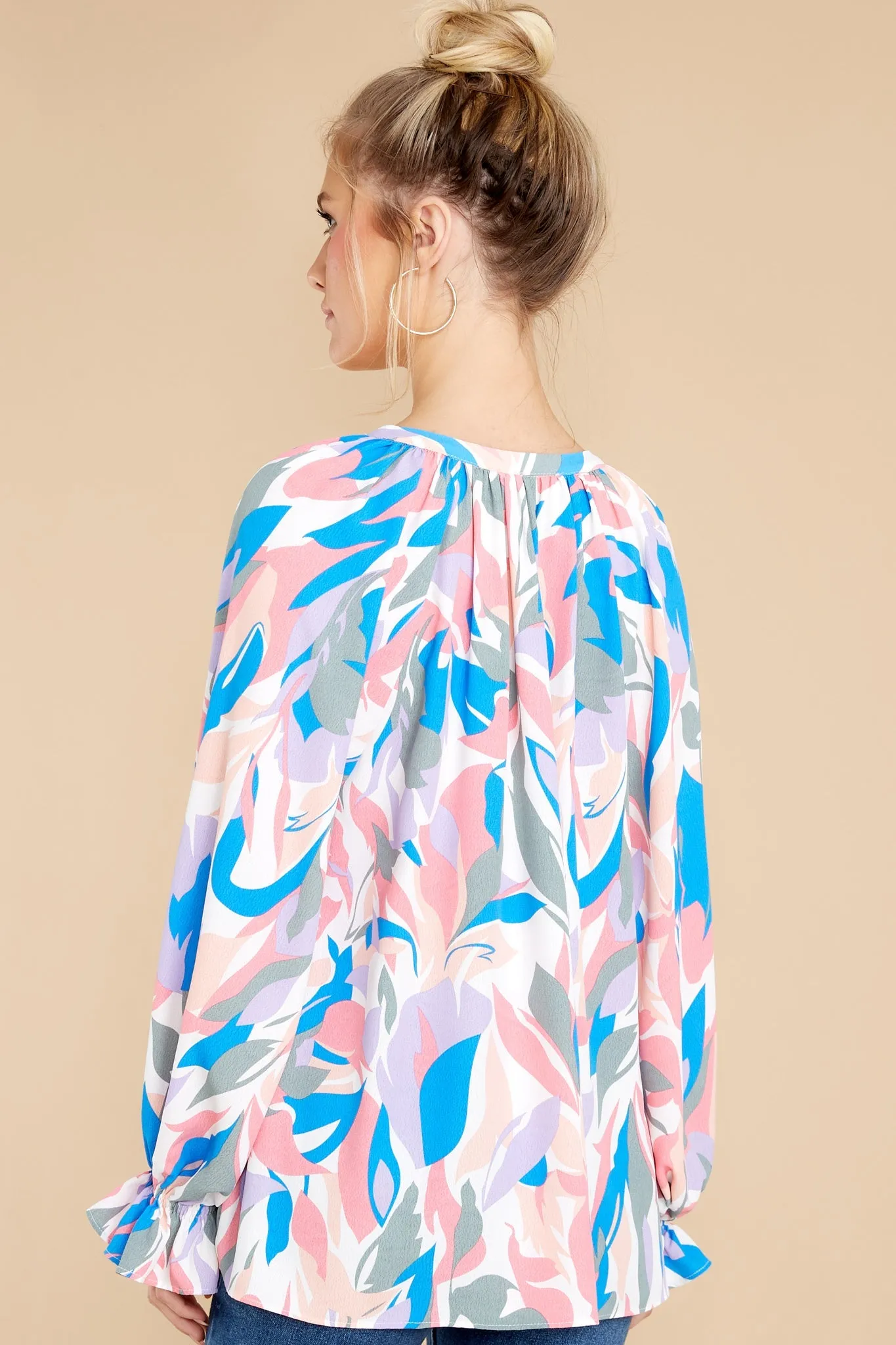 Bold And Beautiful Blue Multi Print Top