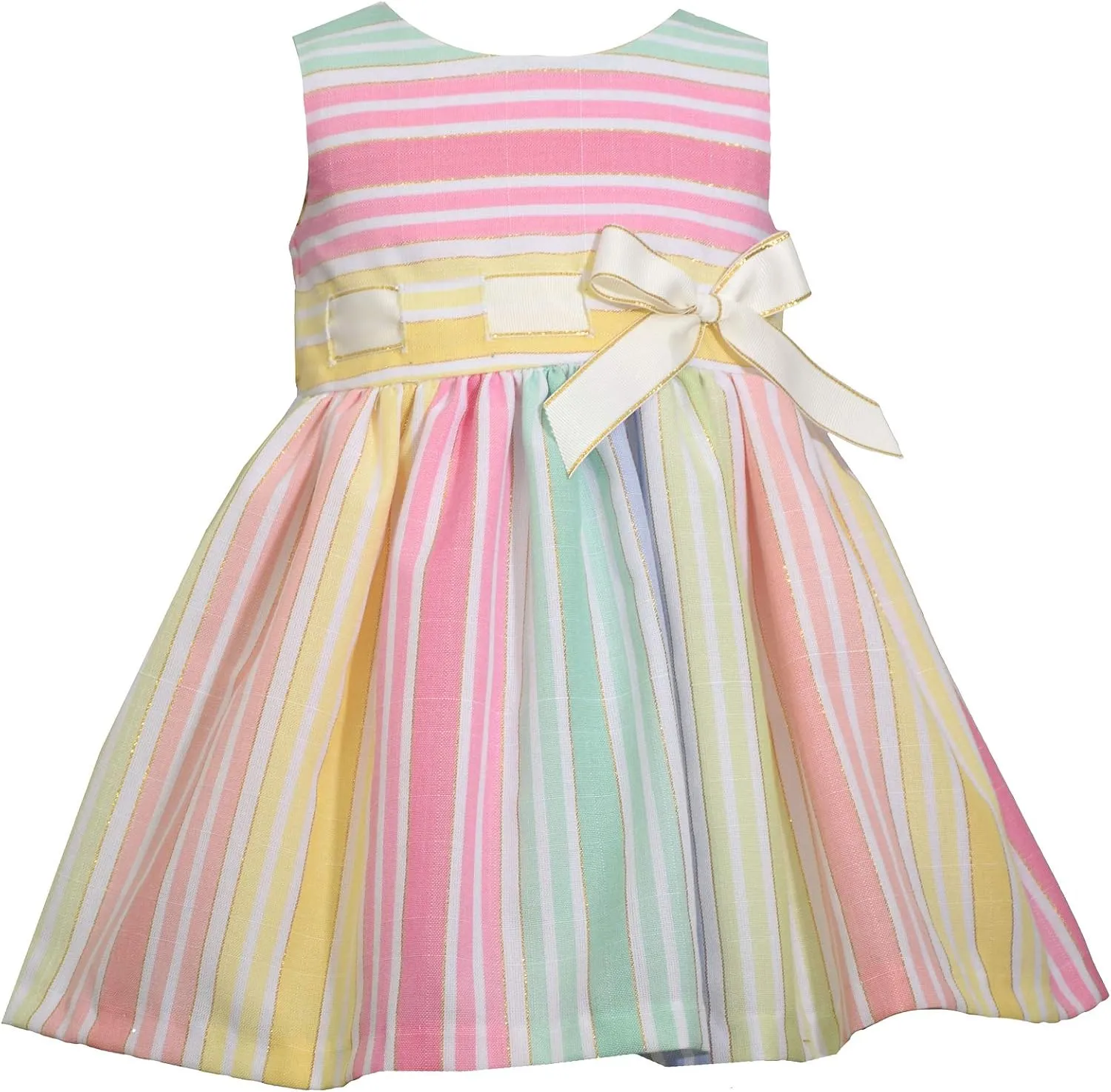 Bonnie Jean Easter Dress Spring Striped Dress for Baby Toddler and Little Girls