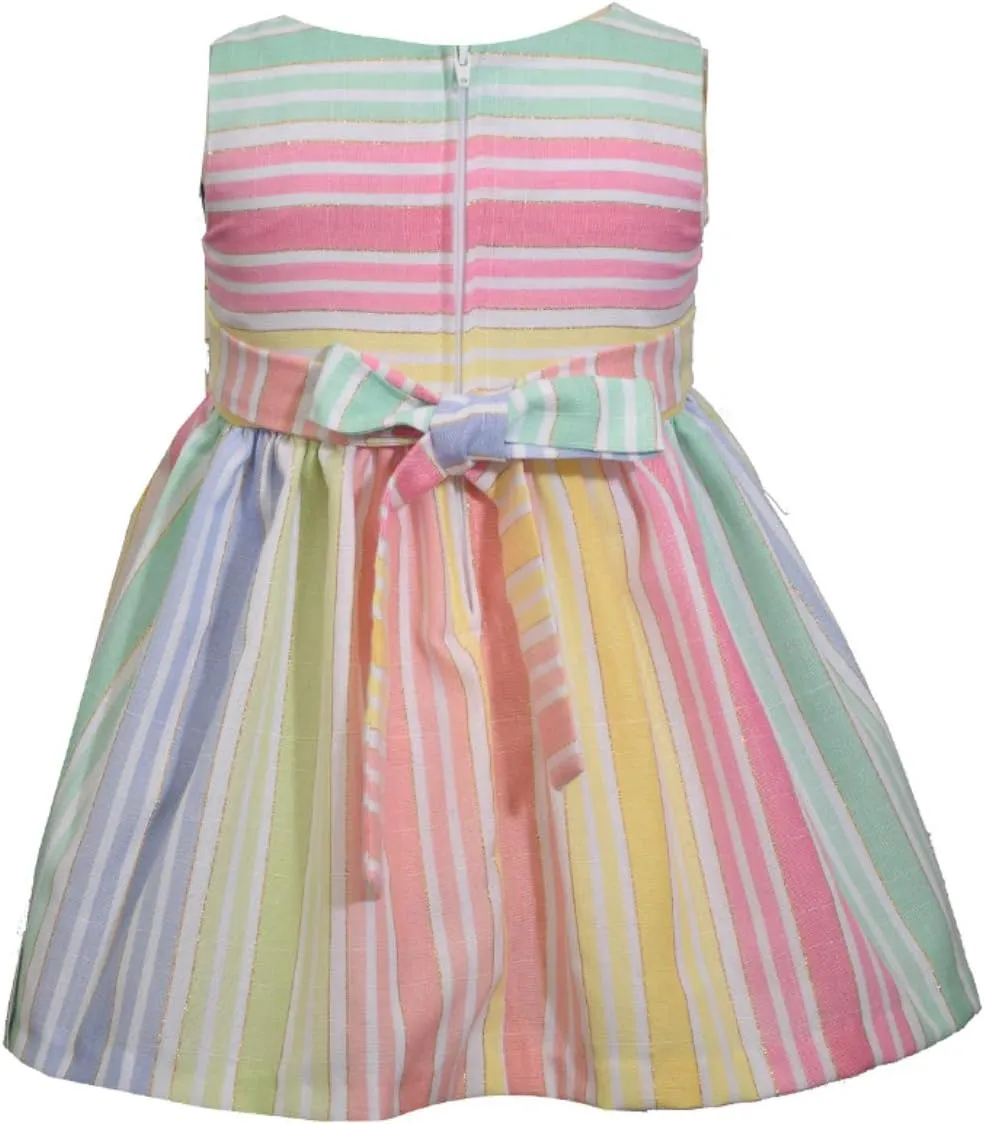 Bonnie Jean Easter Dress Spring Striped Dress for Baby Toddler and Little Girls
