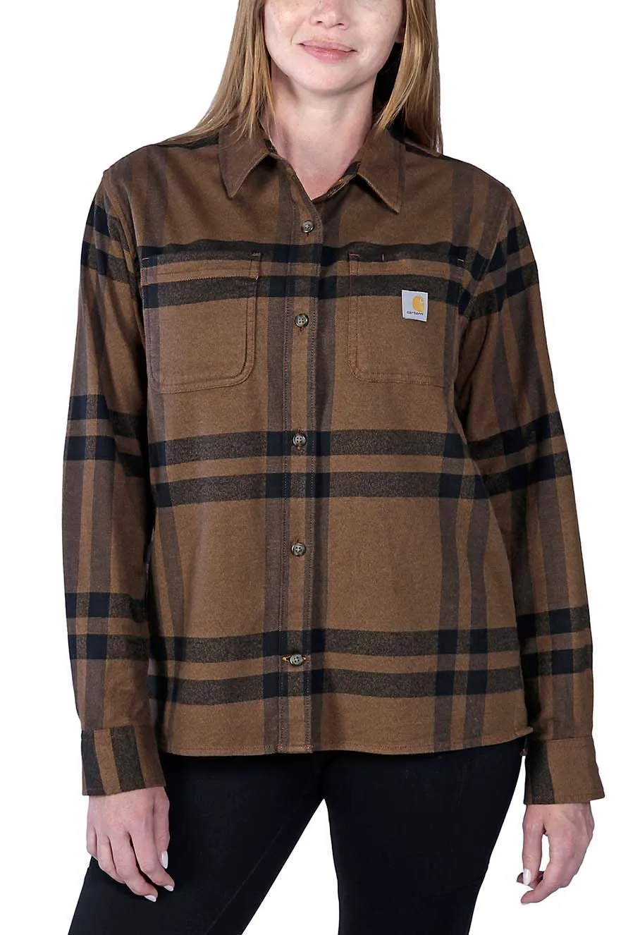 Carhartt&#x20;Work&#x20;Shirt&#x20;Flannel&#x20;Women&#x20;105989&#x20;-&#x20;Brown