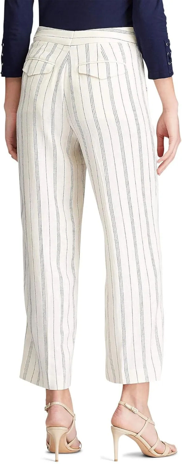 Chaps Women's Casual Wide Leg Linen Blend Long Pants Trousers