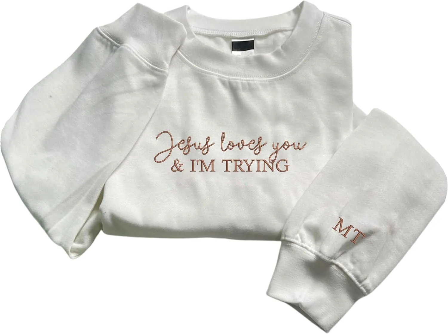 Christian Embroidered Crewneck Sweatshirt, Bible Verse Shirt, Embroidery Faith T-Shirt