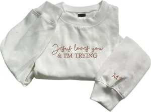 Christian Embroidered Crewneck Sweatshirt, Bible Verse Shirt, Embroidery Faith T-Shirt