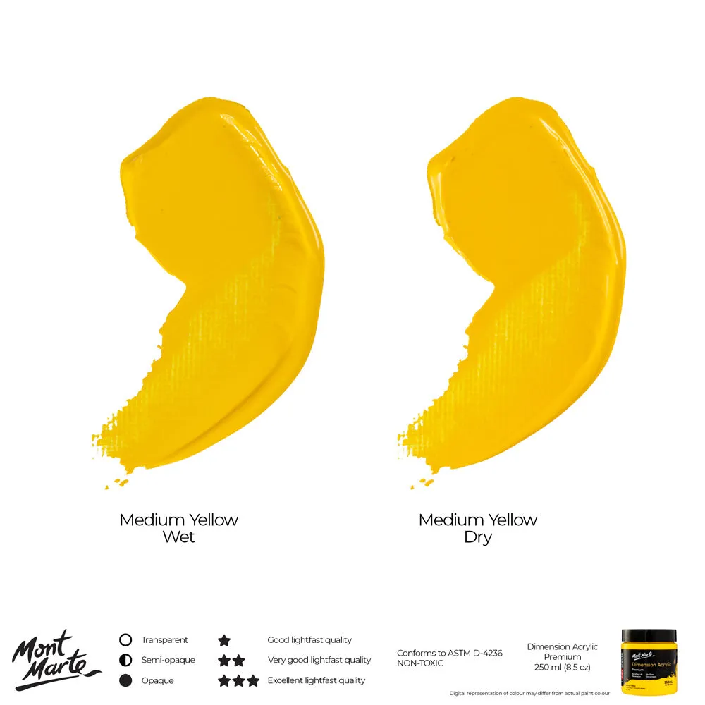 Dimension Acrylic Premium 250ml (8.5 US fl.oz) - Medium Yellow