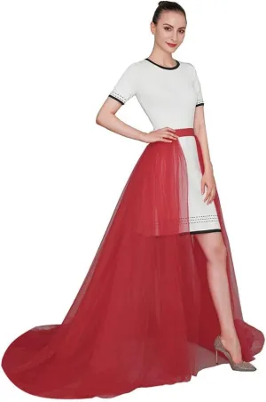 EllieWely Overskirt Short Front Long Back Party Tutu Tulle Skirt R05