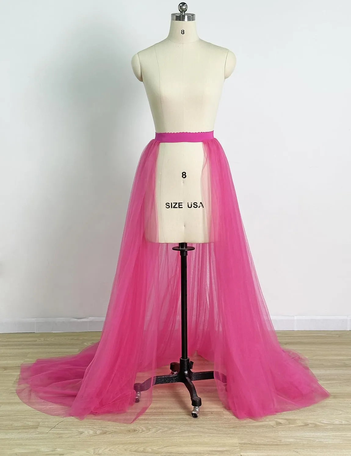 EllieWely Overskirt Short Front Long Back Party Tutu Tulle Skirt R05