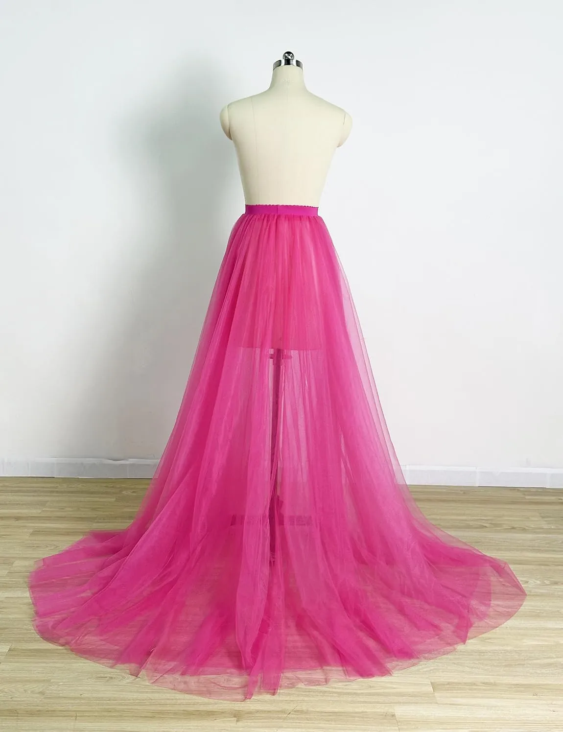 EllieWely Overskirt Short Front Long Back Party Tutu Tulle Skirt R05