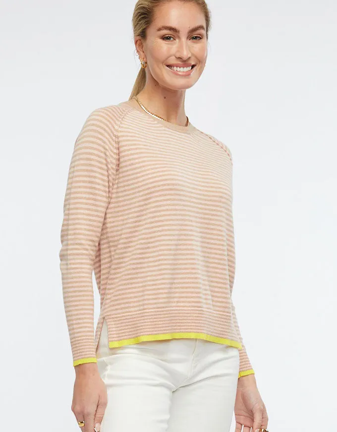 Essential Stripe Crew Beige Combo
