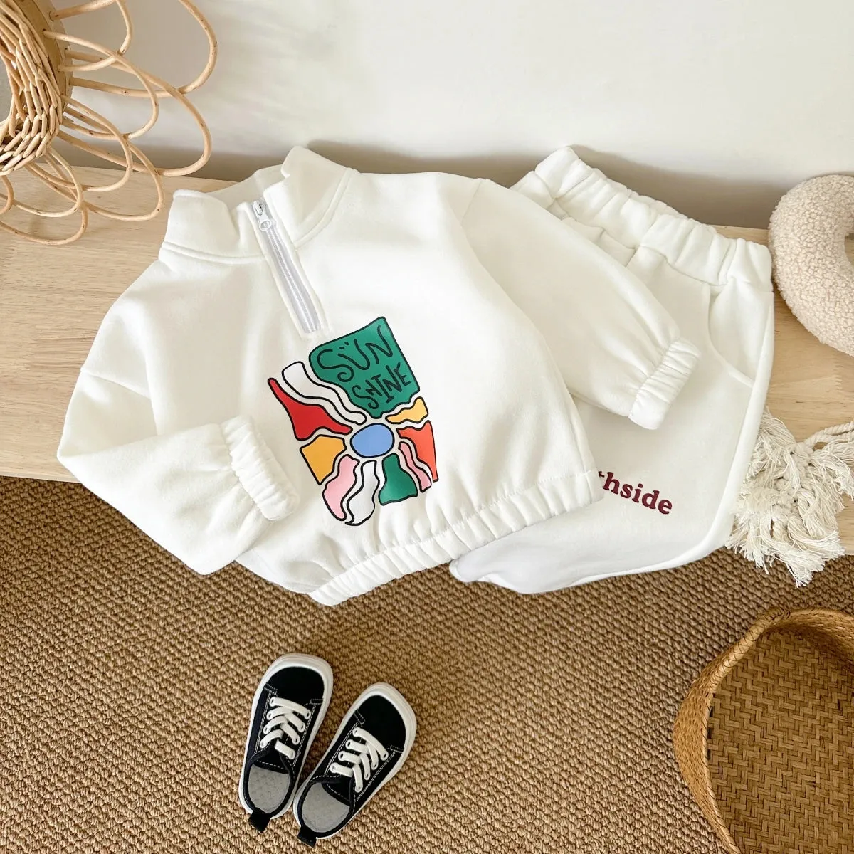 Half-Zip Fleece Jacket & Pants Set