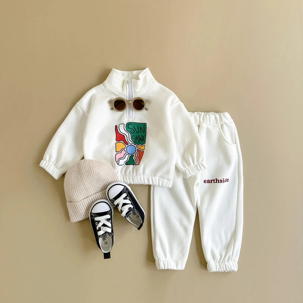 Half-Zip Fleece Jacket & Pants Set