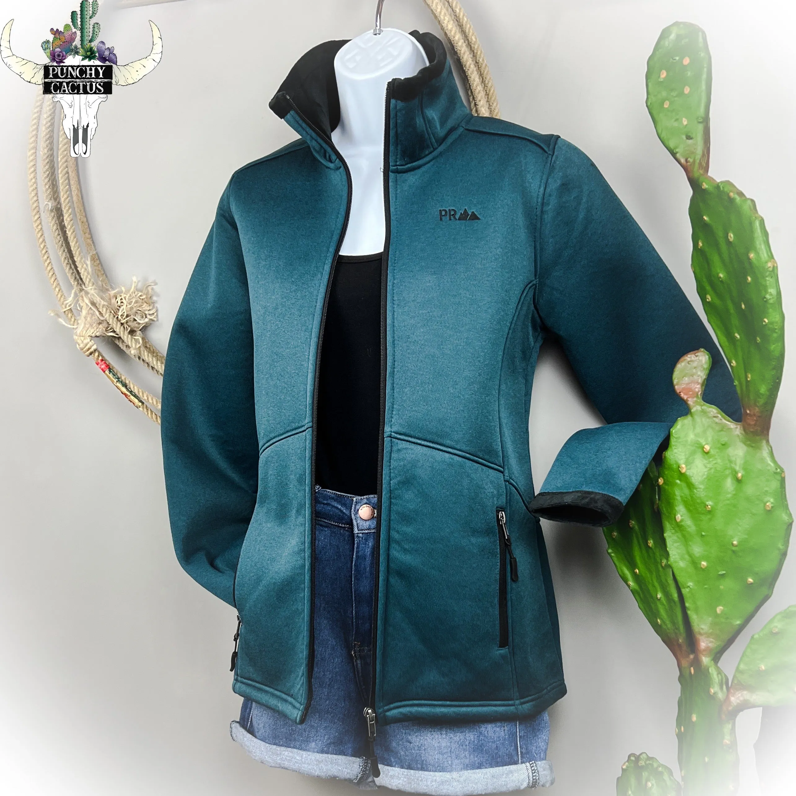 Heather Knit Jacket - Teal