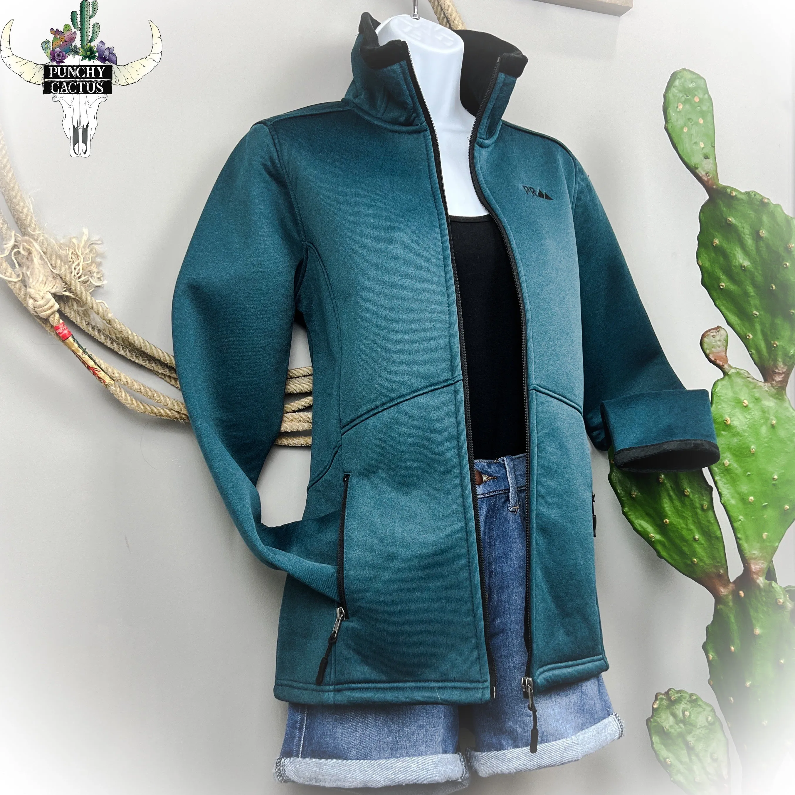 Heather Knit Jacket - Teal