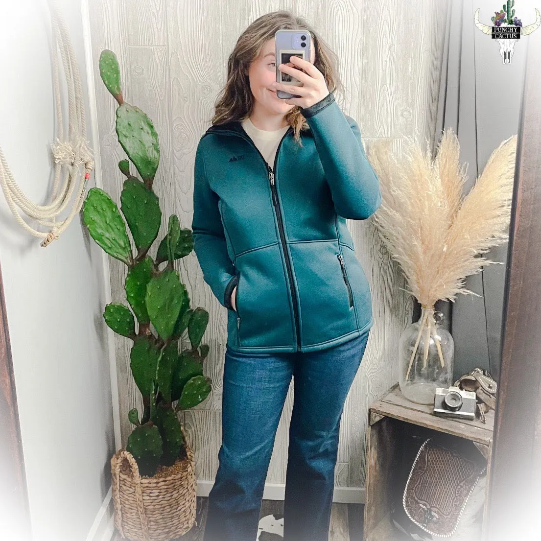 Heather Knit Jacket - Teal
