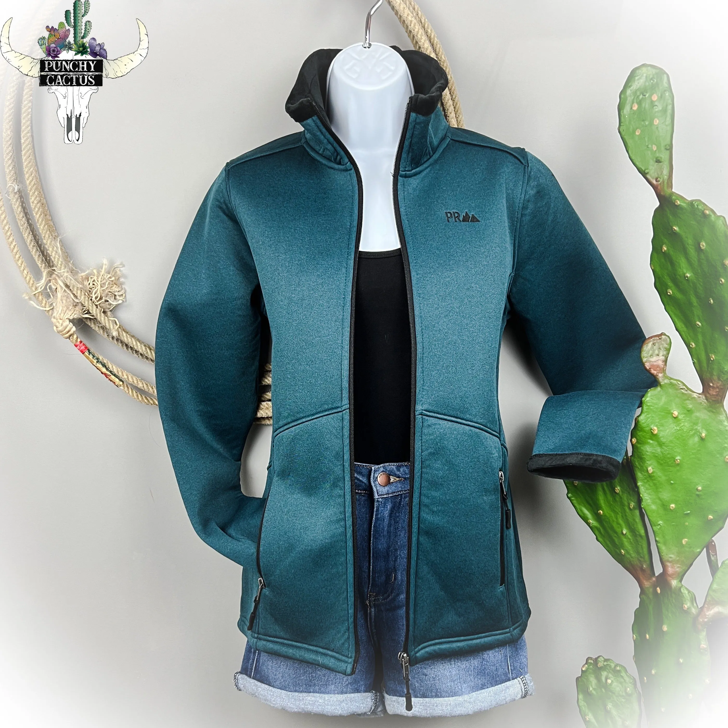 Heather Knit Jacket - Teal