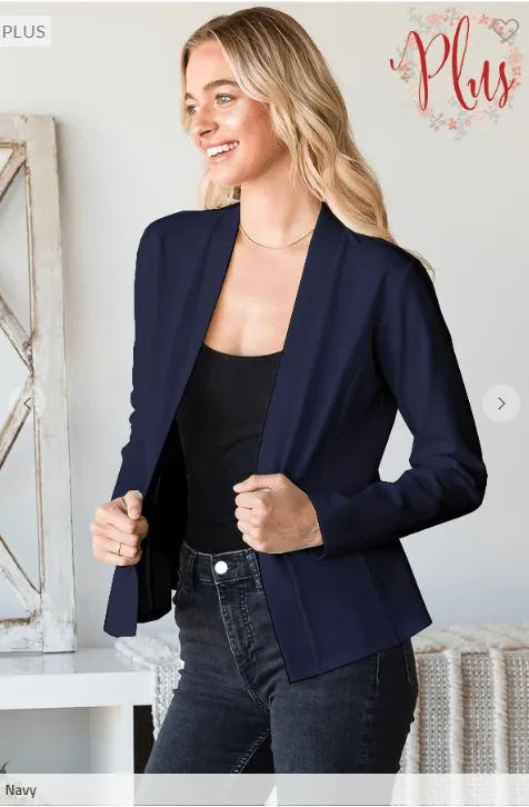 Kelsi Solid Blazer w/Stretch (5colors)