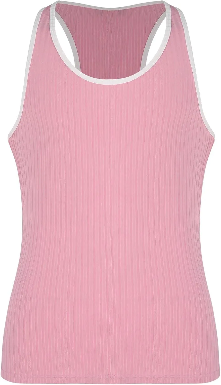 Men's Vertical Stripes Ribbed Tank Tops 2025 Fashion Knit Sleeveless Workout T Shirt Muscle Gym Fitness Tees Casual