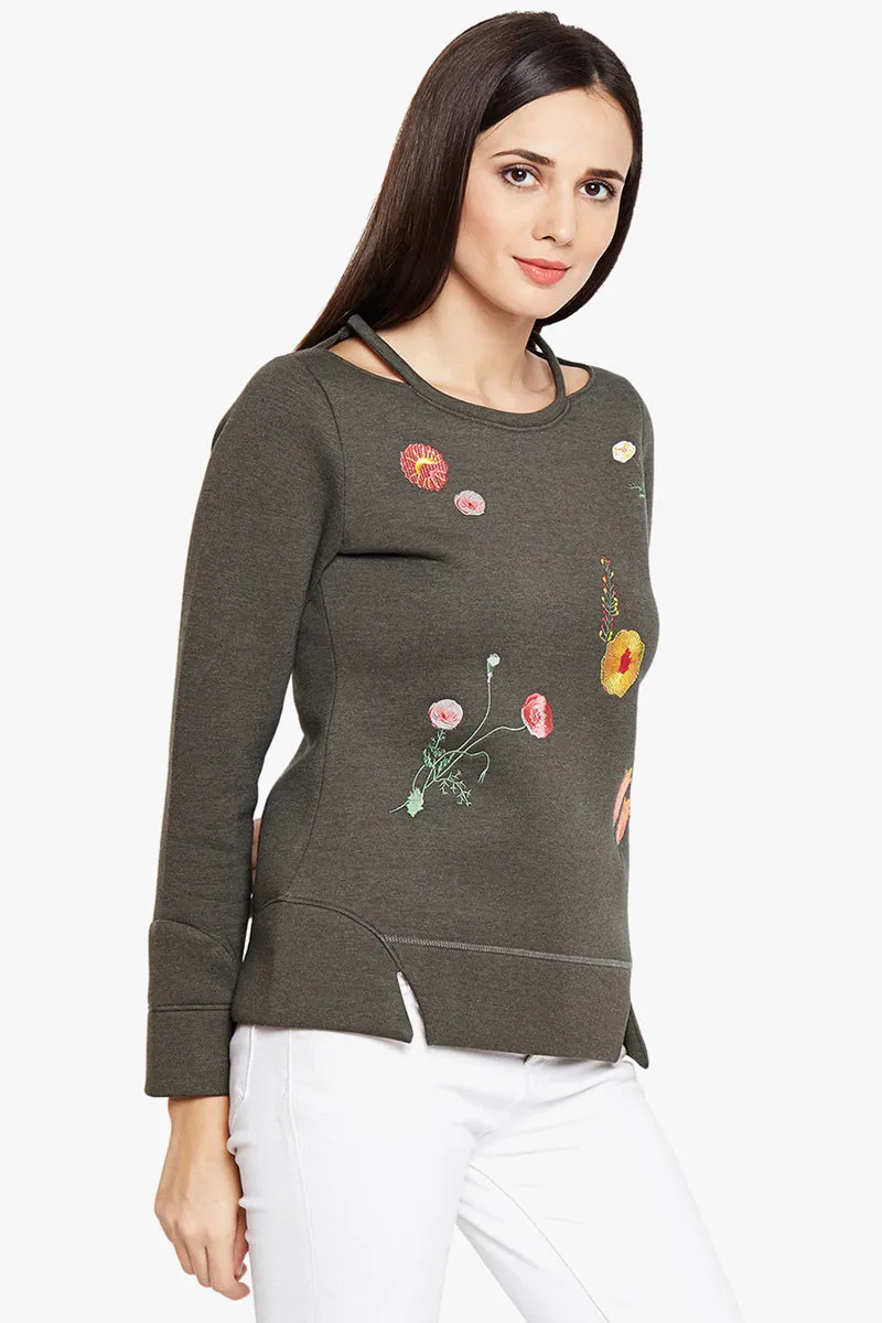 Minimal Night Flora Casual Top(Winter)