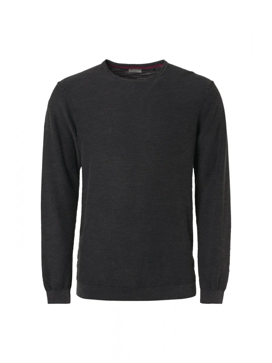 Pullover Crewneck Relief Garment Dyed   Stone Washed | Black