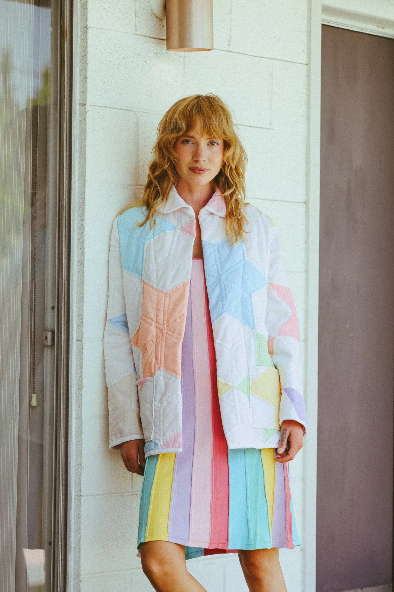 Rainbow Bright Quilted Coat