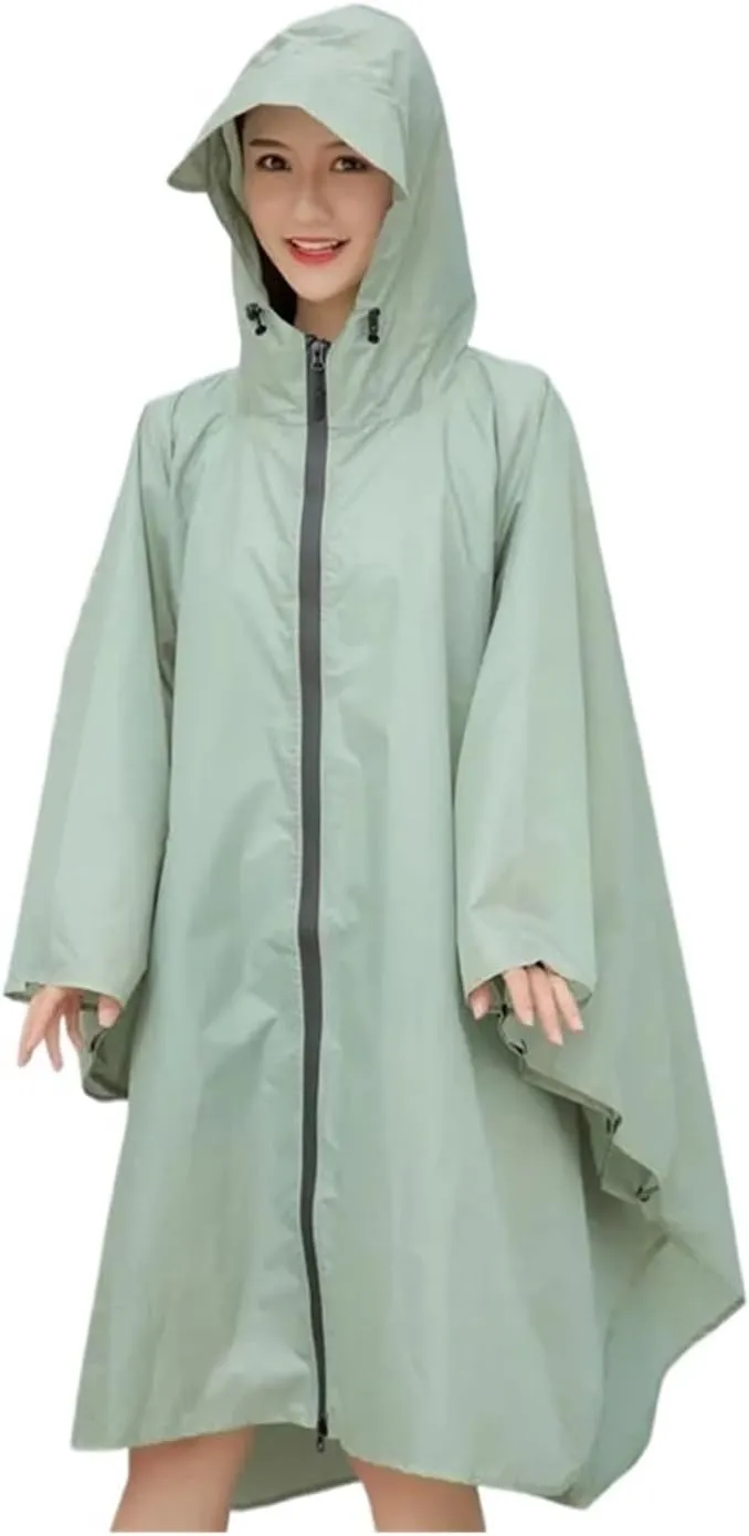 Raincoat Women men Waterproof,Rain Wear Outdoors Backpack Rain coat Poncho jacket cloak big cap