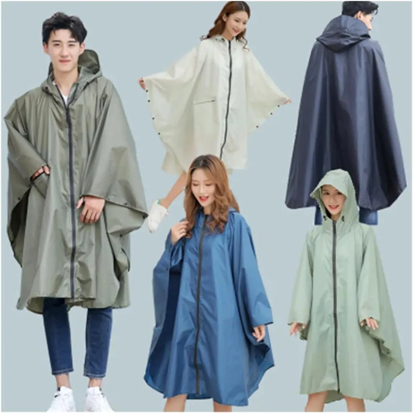 Raincoat Women men Waterproof,Rain Wear Outdoors Backpack Rain coat Poncho jacket cloak big cap