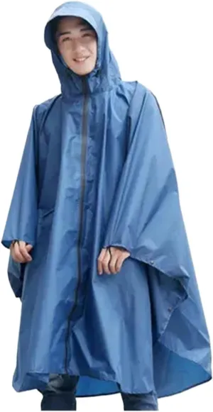 Raincoat Women men Waterproof,Rain Wear Outdoors Backpack Rain coat Poncho jacket cloak big cap