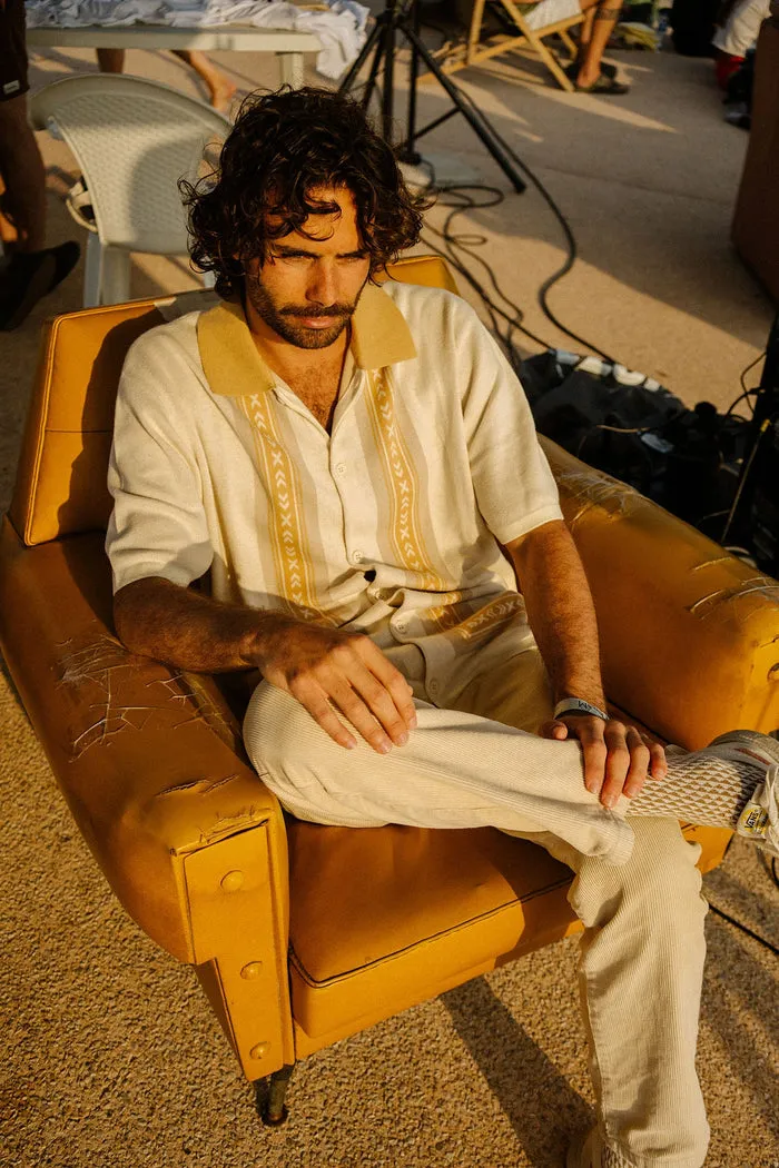 Rhythm Loma Knitted Ss Shirt - NATURAL