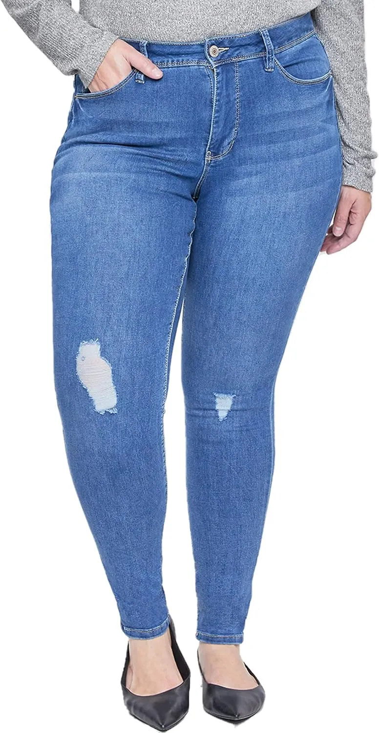 Royalty For Me Womens Women's Plus Essential High Rise Skinny Jean
