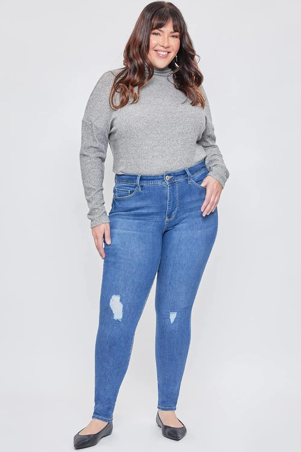 Royalty For Me Womens Women's Plus Essential High Rise Skinny Jean