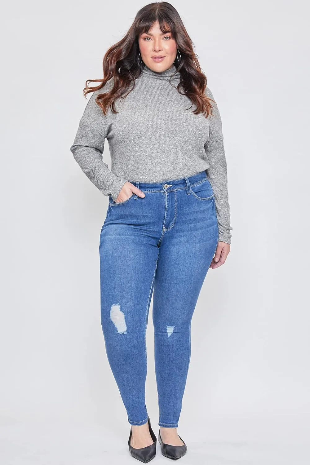 Royalty For Me Womens Women's Plus Essential High Rise Skinny Jean