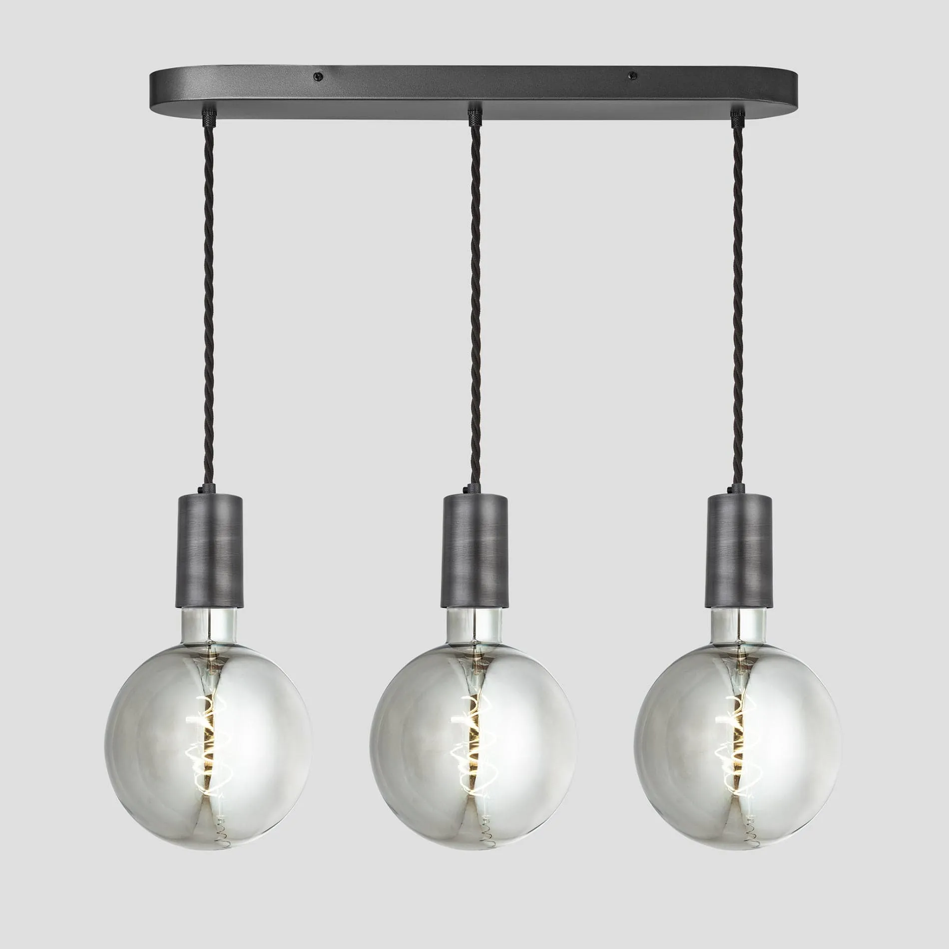 Sleek Large Edison Cluster Lights - 3 Wire - Pewter