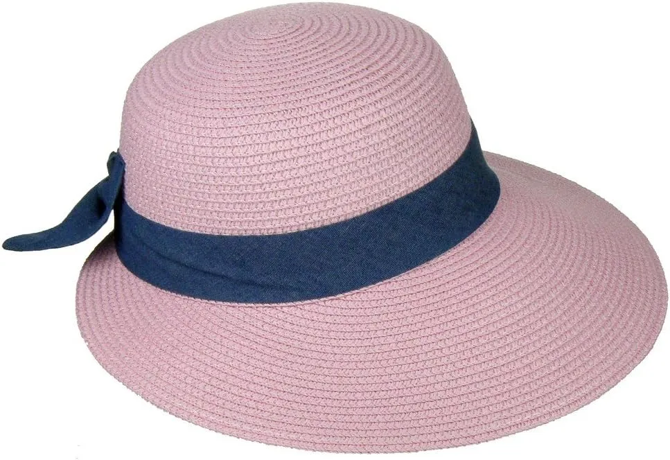SOMETHING SPECIAL Vintage Look Adjustable Oval Brim Sun Hat with Ribbon