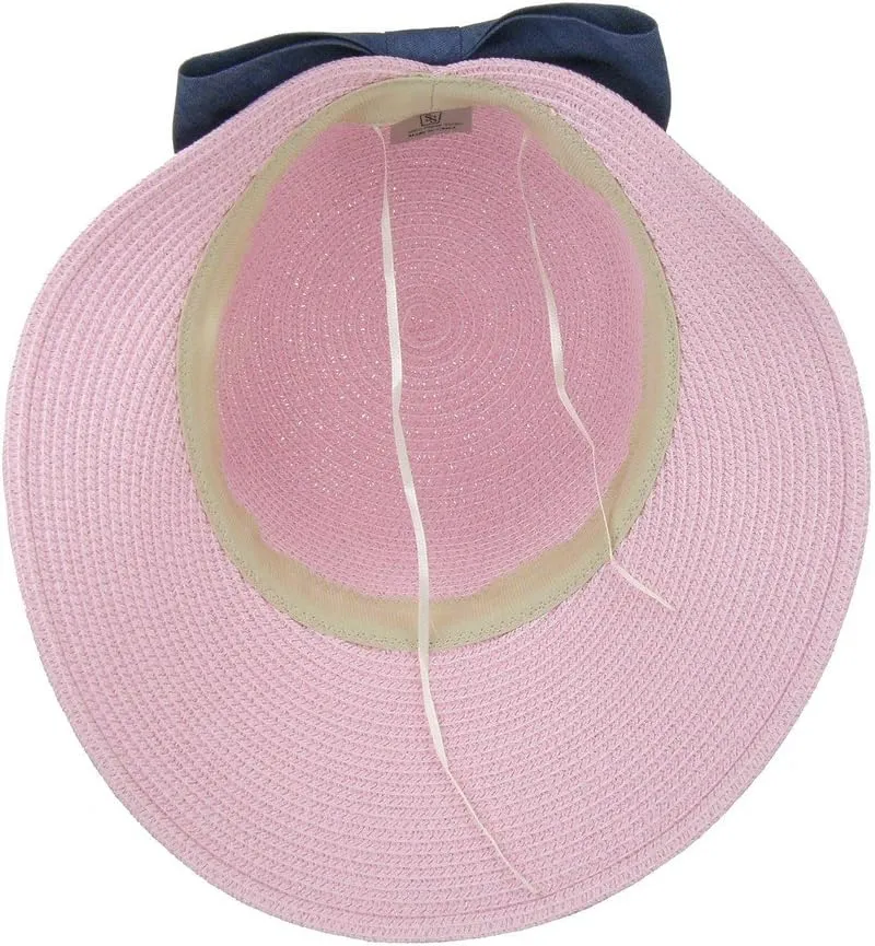 SOMETHING SPECIAL Vintage Look Adjustable Oval Brim Sun Hat with Ribbon