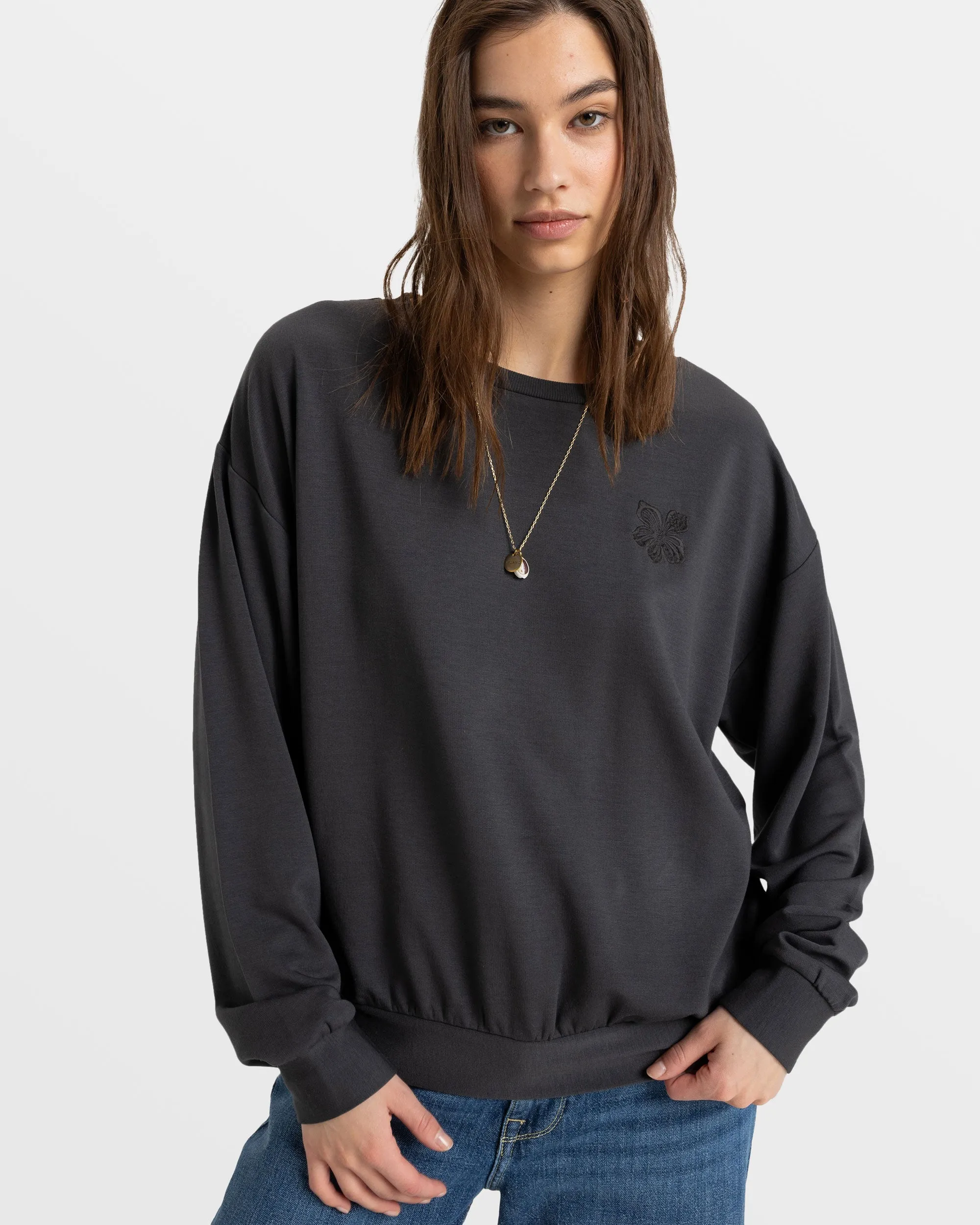 Surfing By Moonlight Pullover Sweatshirt - Phantom