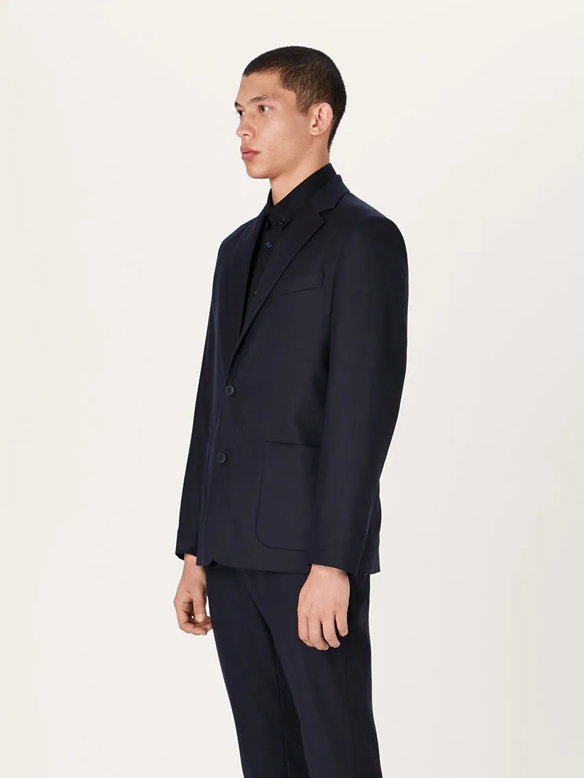 The 24 Blazer Wool || Navy | Merino Wool Flannel Traceable