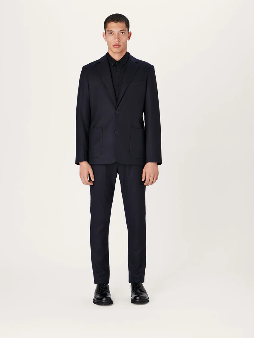 The 24 Blazer Wool || Navy | Merino Wool Flannel Traceable