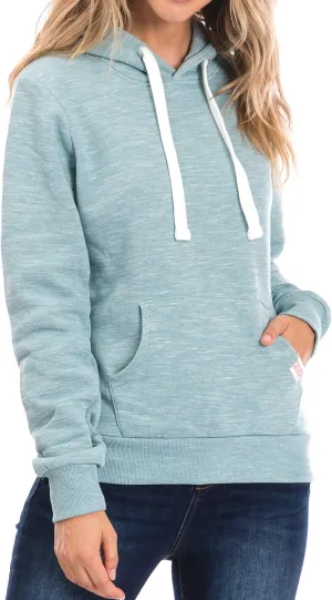 Urban Look Womens Active Long Sleeve Fleece Lined Fashion Hoodie Pullover with Plus Size