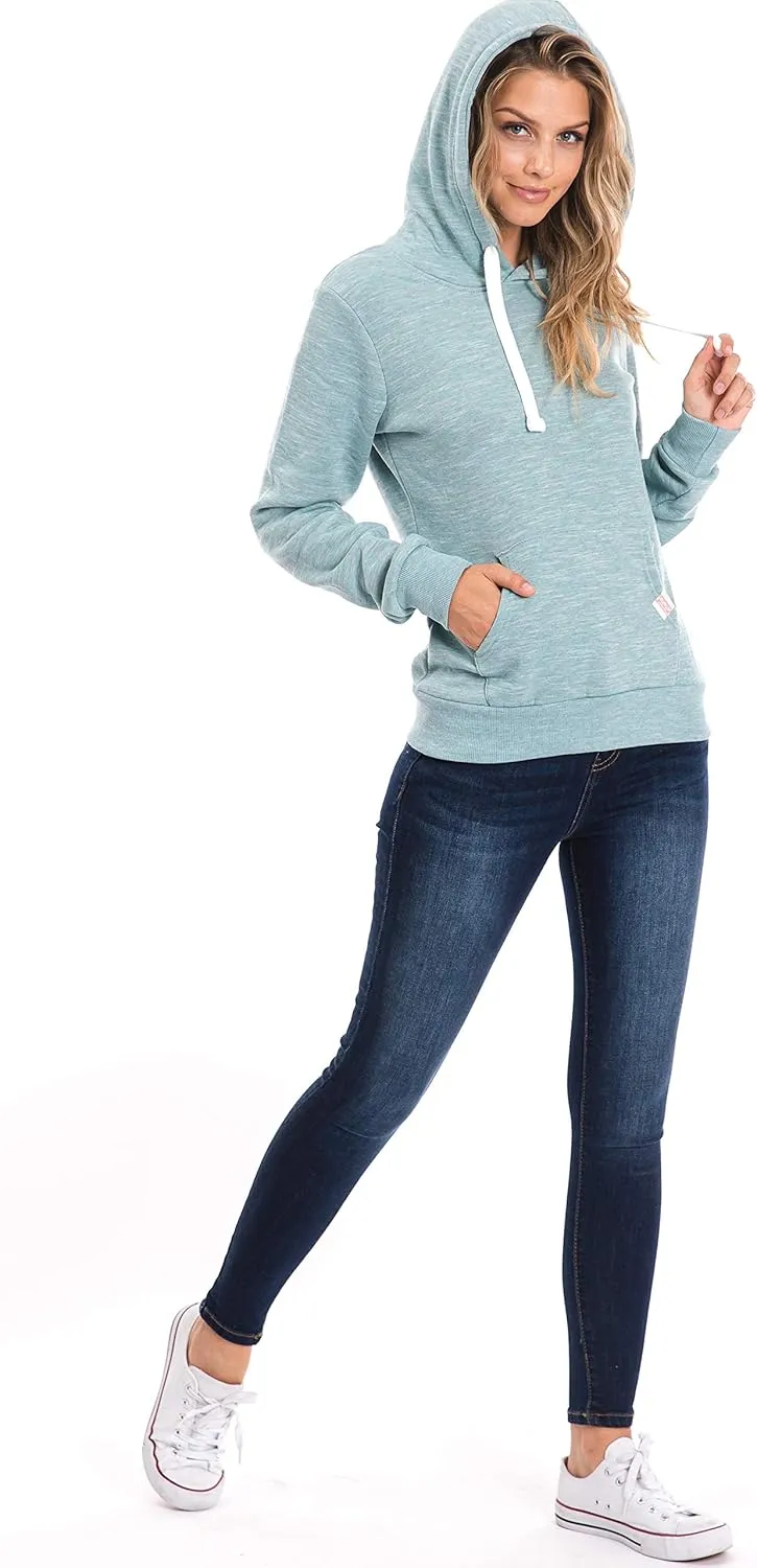 Urban Look Womens Active Long Sleeve Fleece Lined Fashion Hoodie Pullover with Plus Size