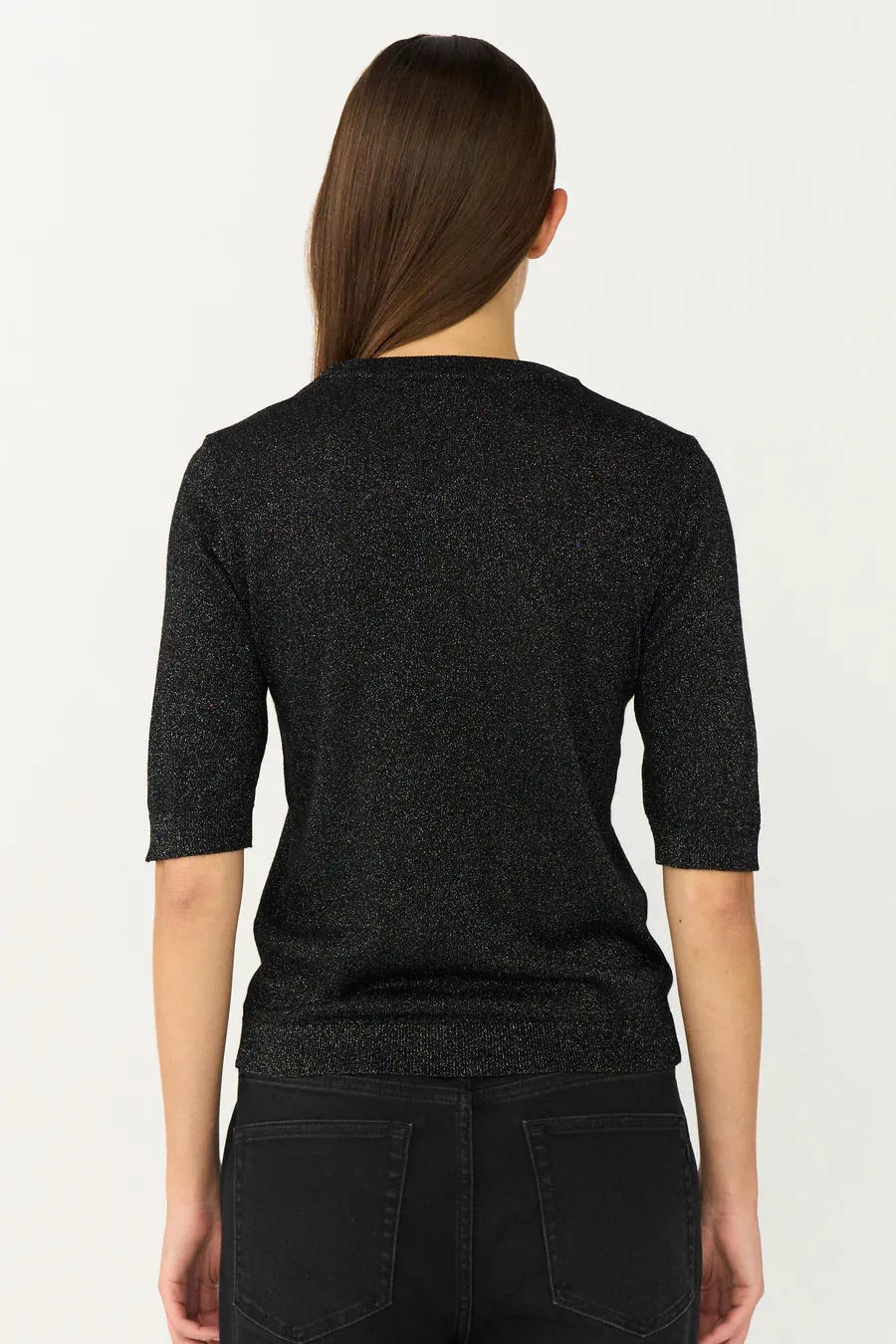 Vigga SS Lurex Knit Black