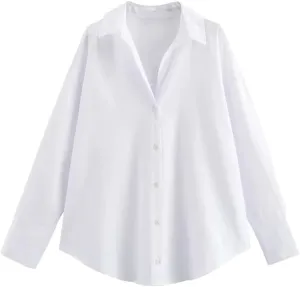 Woman Shirt Striped Long Sleeve Blouses Basic Shirts Top