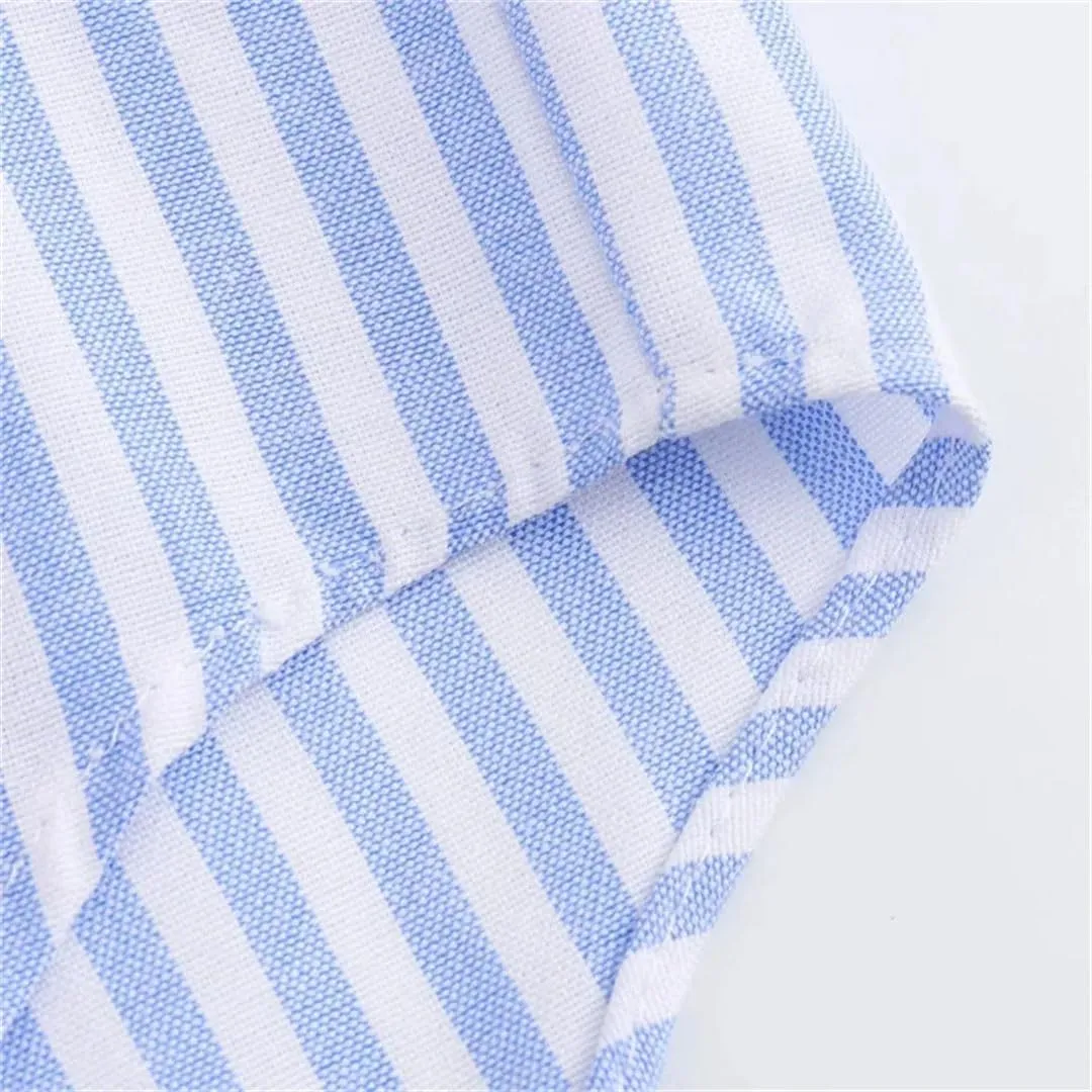 Woman Shirt Striped Long Sleeve Blouses Basic Shirts Top