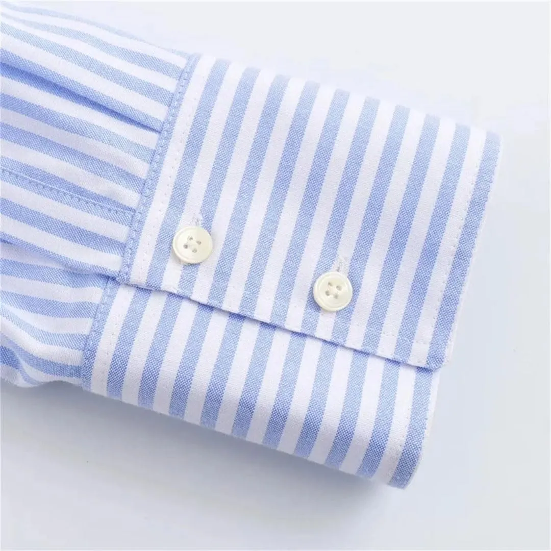 Woman Shirt Striped Long Sleeve Blouses Basic Shirts Top