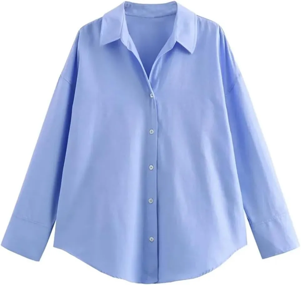 Woman Shirt Striped Long Sleeve Blouses Basic Shirts Top