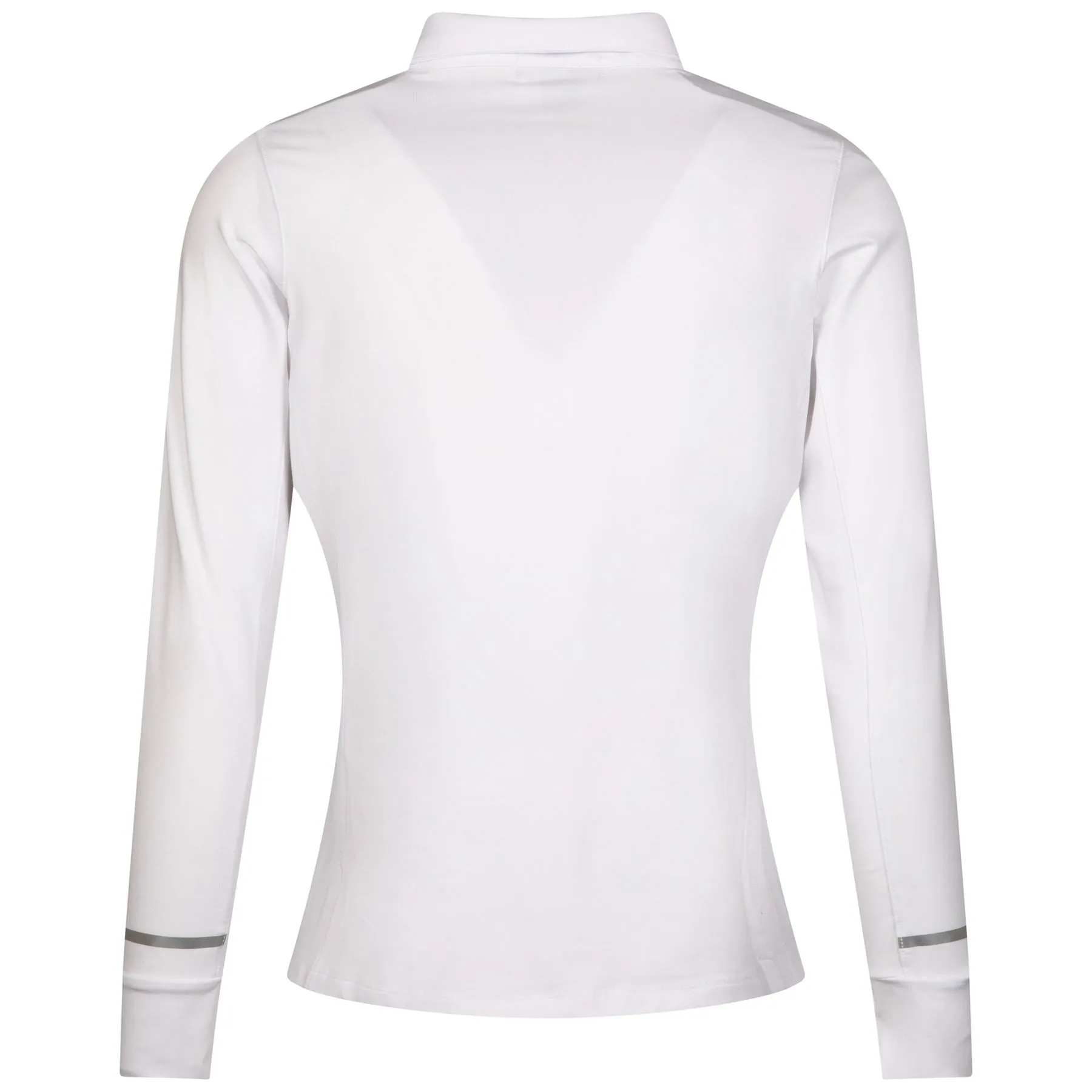 Womens LS Fabulous Mock Polo White/Silver - SS24