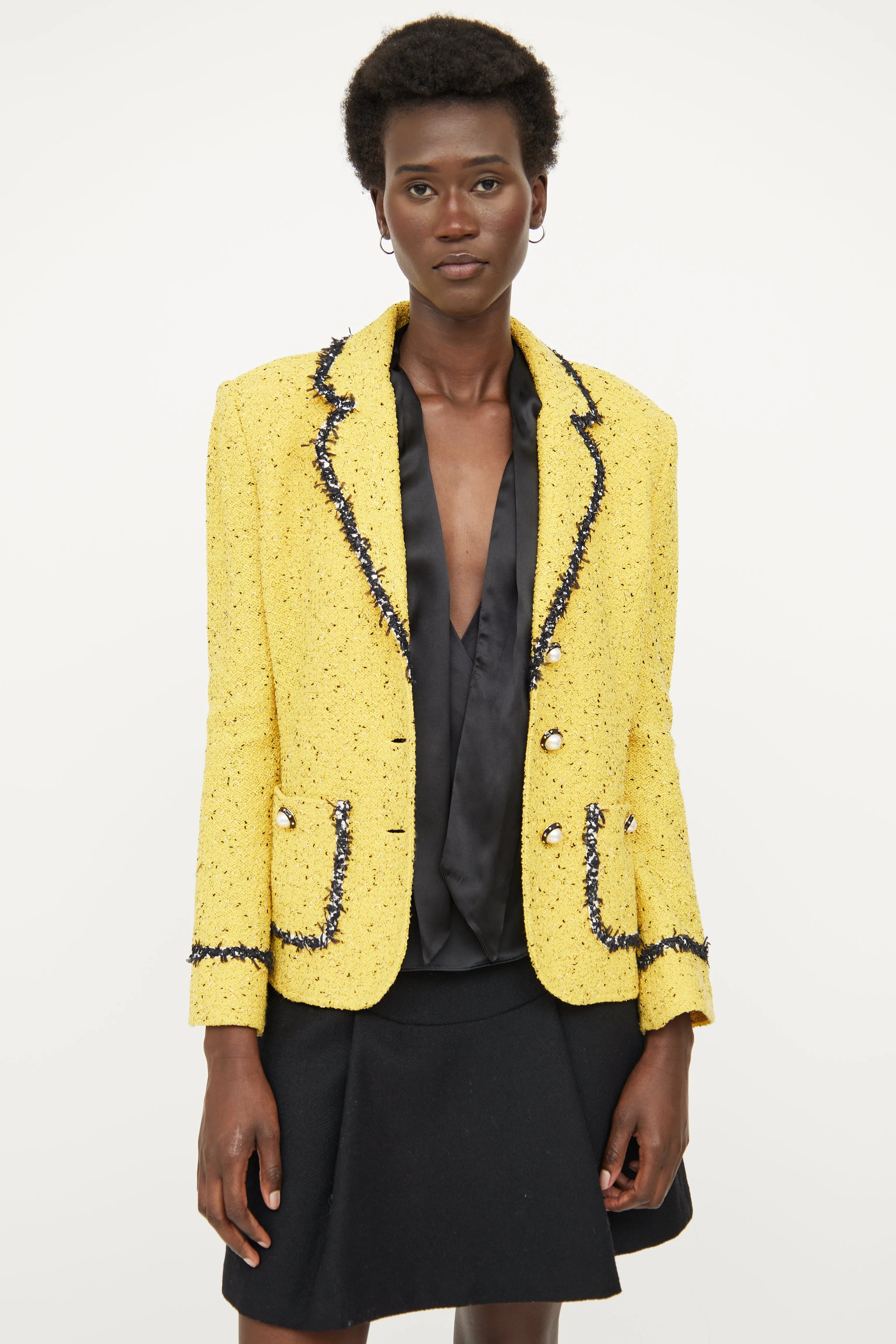 Yellow Tweed Blazer