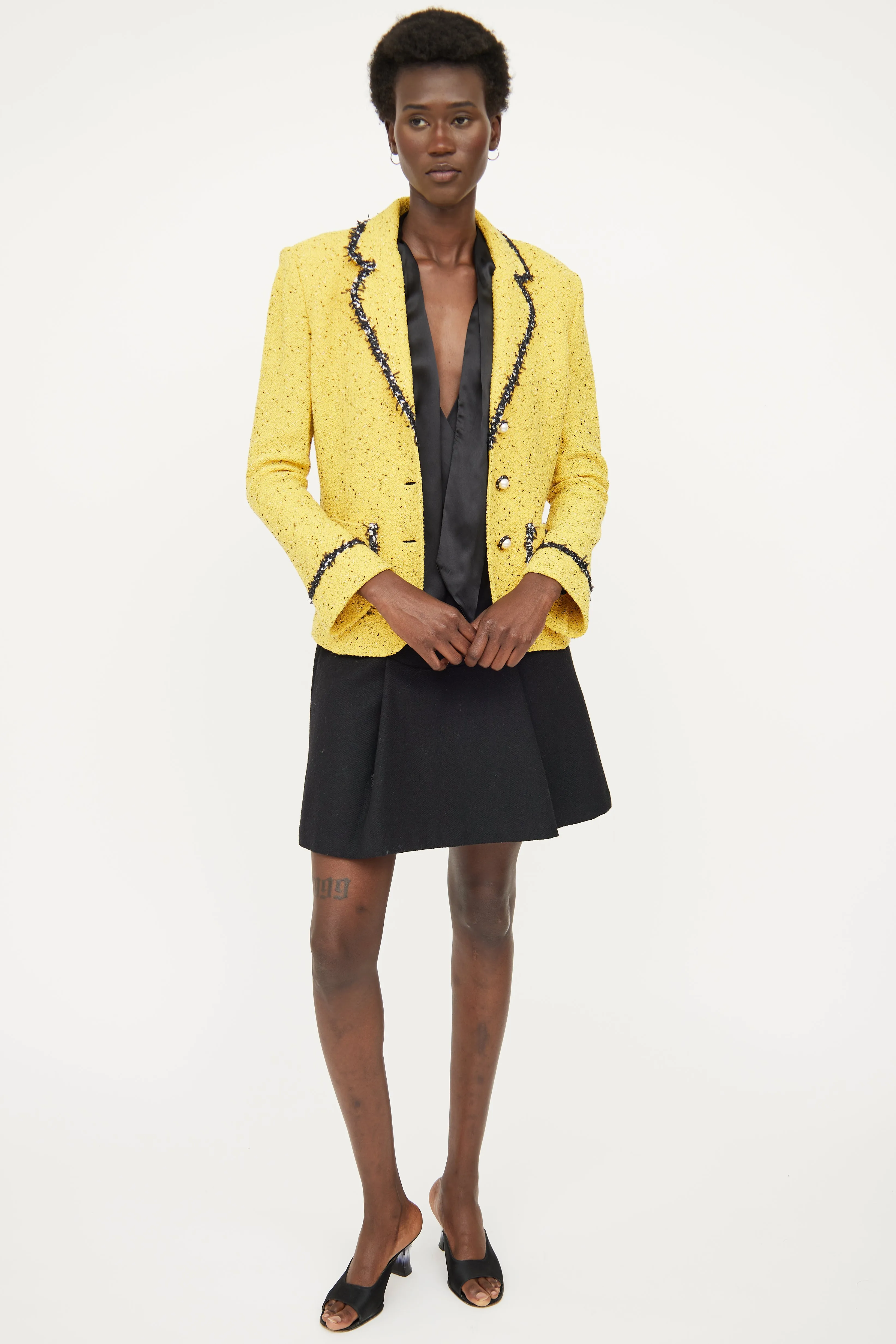 Yellow Tweed Blazer