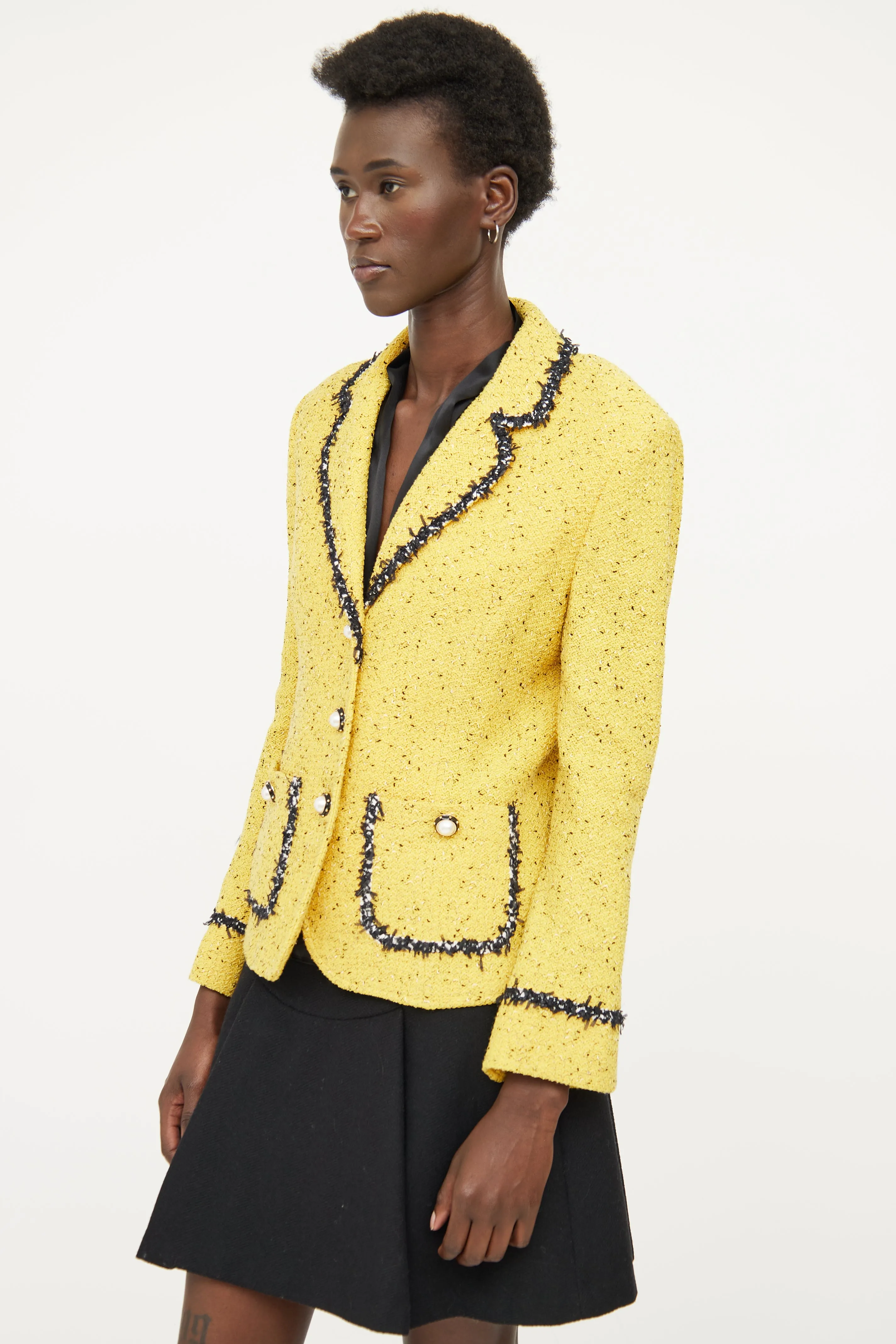 Yellow Tweed Blazer